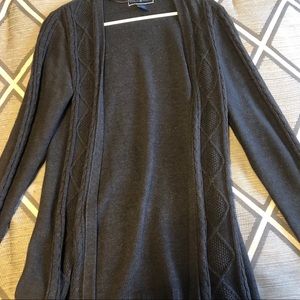 Gray thigh length sweater